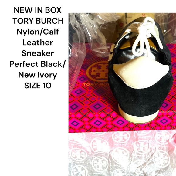 BRAND NEW TORY BURCH NYLON/CALF LEATHER SNEAKERS IN BOX-SIZE 10-UNIQUE DESIGN - Picture 13 of 16